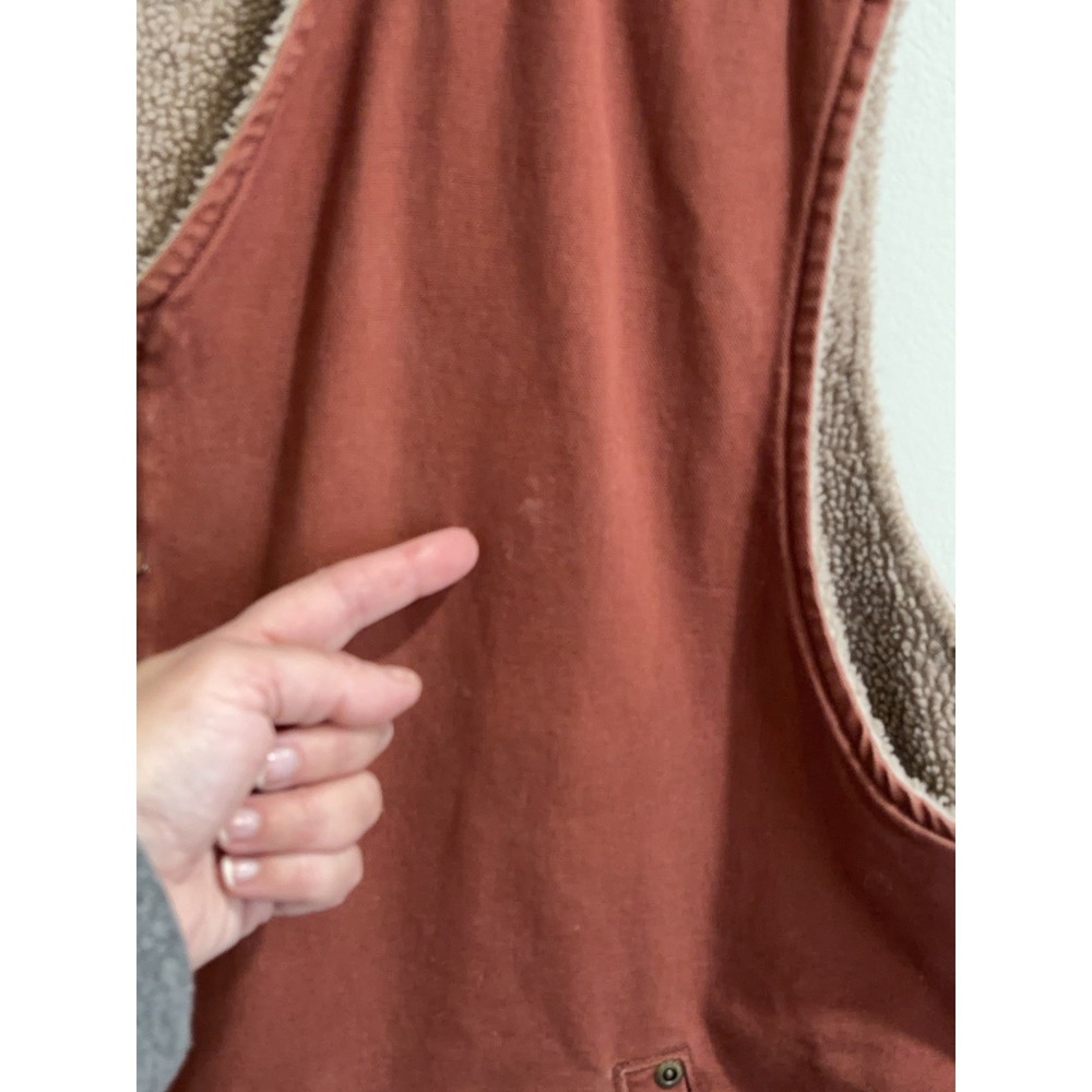 Woolrich Vest Sherpa lined Canvas Rancher USA Mens L Shooter‎ Workwear - Picture 5 of 13